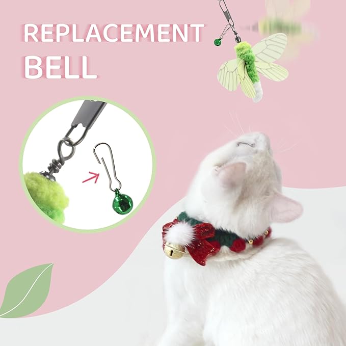 SONGWAY Insect Cat Toy Refills - 12 Pieces Bee Cat Teaser Toys, Cat Toy Wand Attachments, Cat Insect Toy, Wool Cat Toys, Interactive Cat Toys for Indoor Cats