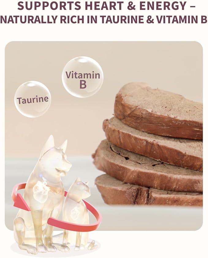 Freeze-Dried Pork Heart Treat for Small Dog & Cat, Natural Single Ingredient Cats Dogs Dry Food, Dehydrated Whole Cut Raw Treats for Heart & Coat Health(2.8 oz)