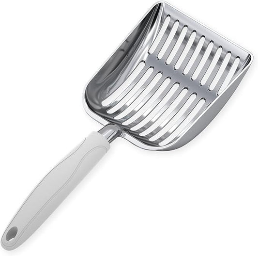 WePet Cat Litter Scoop, Aluminum Alloy Sifter, Kitty Metal Scooper, Deep Shovel, Long Handle, Poop Sifting, Kitten Pooper Lifter, Durable, Heavy Duty, for Litter Box