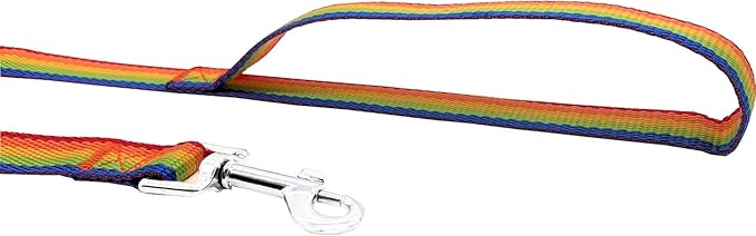 Nylon Training Dog Leash for Small Medium Large Dogs, 15ft 20ft 30ft 50ft Long Leash Dog/Puppy Lead for Obedience Recall Training, Camping (1" x 50ft, Rainbow)