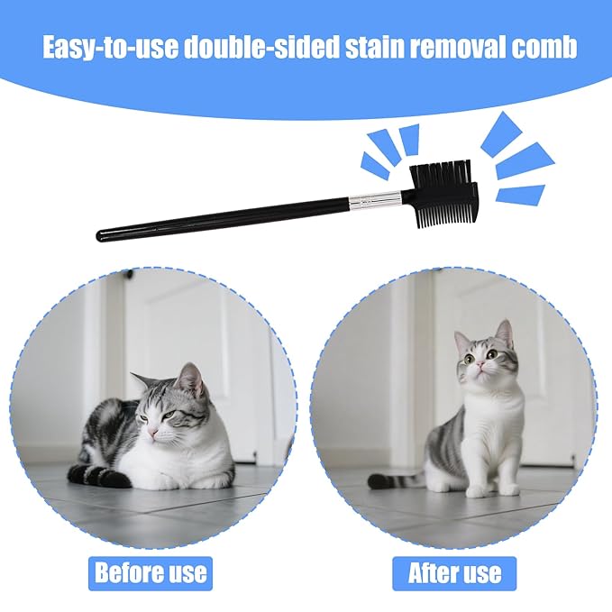 4 PCS Pet Flea Combs for Dogs & Cats, Cat Grooming Brush with Stainless Steel Teeth, Pet Flea Comb for Fleas and Ticks, Indoor Pets, Fine Tooth Comb for Kittens