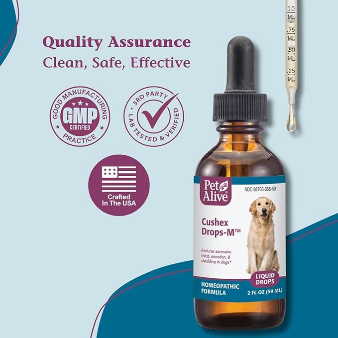 PetAlive Cushex Drops-M, Cushing's Disease Pet Supplement, 2fl oz., 59ML