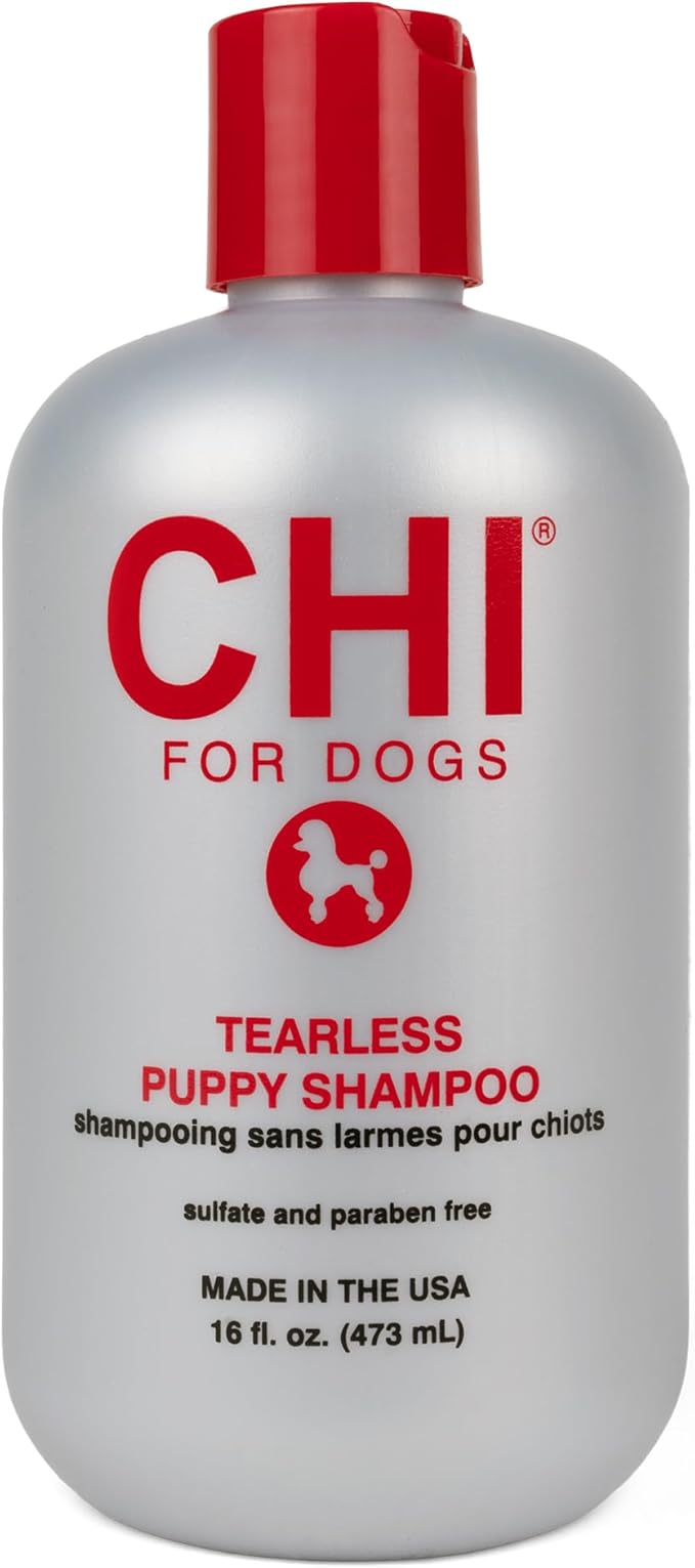 CHI for Dogs Tearless Puppy Shampoo - Gentle Dog Wash for Young Coats - Best Mild Formula for Puppies - Sulfate and Paraben Free - pH Balanced - Made in USA, 16 Fl Oz