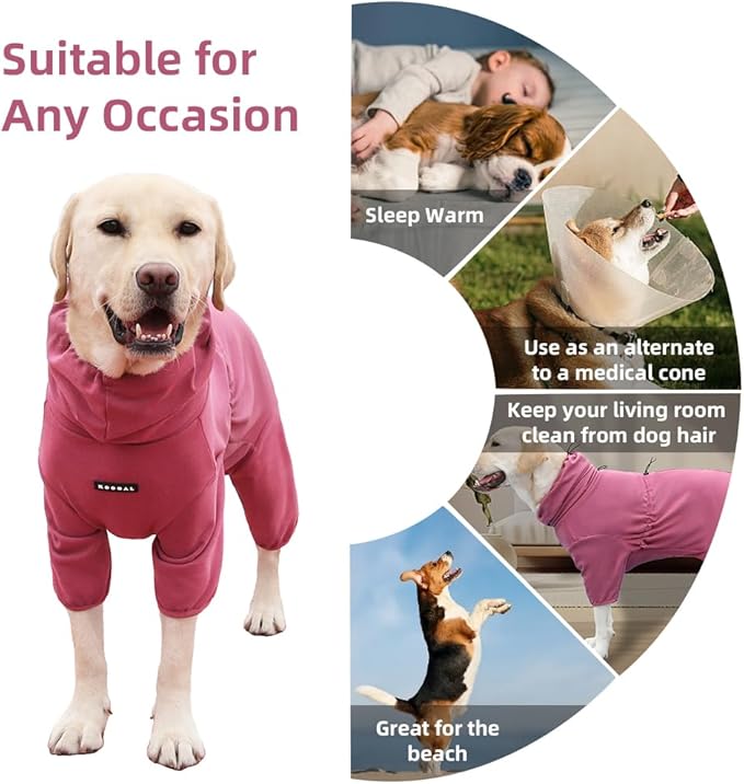 Dog Pajamas for Large Dogs,Extra Large Stretch, Suitable for Adult, Medium-Sized Dogs, Large Pet Jumpsuit Four-Legged Dog Clothes, Pet Clothing. (Red Color, 7XL)
