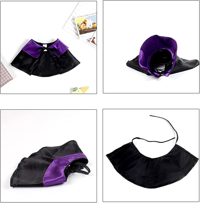Halloween Pet Cloak Witch Hat Witch Cloak Costume for Small Dogs and Cats Halloween Clothes (L)