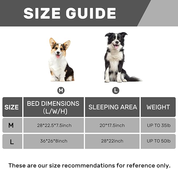 Hollypet Orthopedic Dog Bed for Medium Dogs, Supportive Foam Pet Couch with Removable Washable Cover and Non-Slip Bottom, Waterproof Lining Dog Sofa Bed, Gray, M (28 * 22.5 * 7.5)