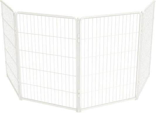 FXW Homeplus Unleashed Indoor Dog Playpen - Stress-Free and Safe Play, Heavy Duty 40 Inch 4 Panels Dog Pen for Medium and Large Dogs, White│Patented