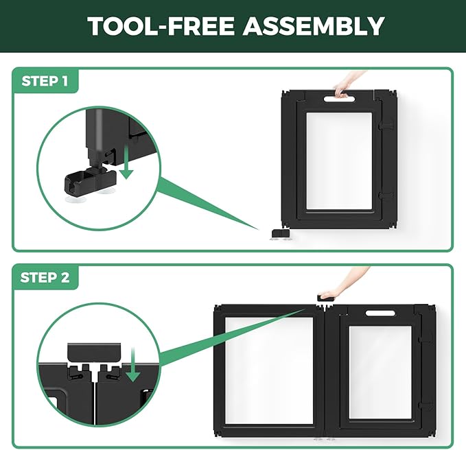 FXW AuraSpace Acrylic Indoor Dog Playpen for Puppies and Small Dogs, 24 Inch, 8 Panels, Black