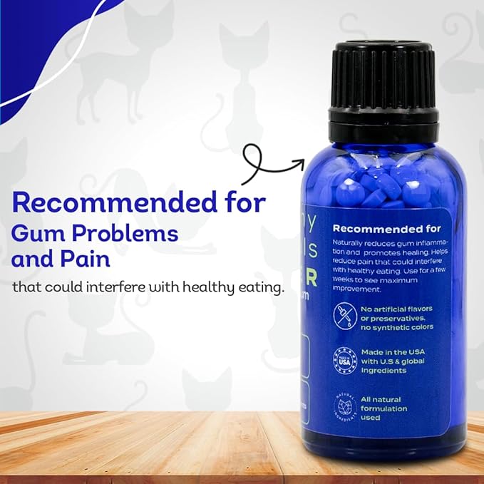 HA4E - Cat Oral Health - Relieves Inflammation, Soothes Pain & Fights Gum Disease - Natural, Non-GMO, Organic, Gluten-Free & Chemical-Free - 300 Tablets