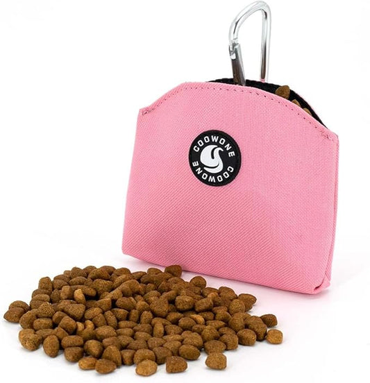 COOWONE Dog Treat Pouch Magnetic Closure Small Dog Training Treat Pouch Pocket Sized Small Dog Treat Pouch with Clip (Pink)