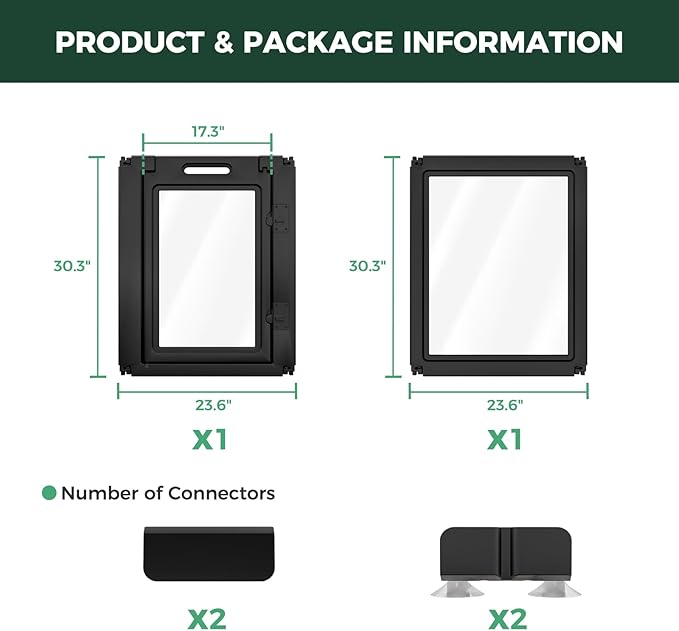 FXW AuraSpace Acrylic Indoor Dog Playpen for Small and Medium Dogs, 30 inch, 2 Panels, Includes 1 Gate & 1 Panel, Black