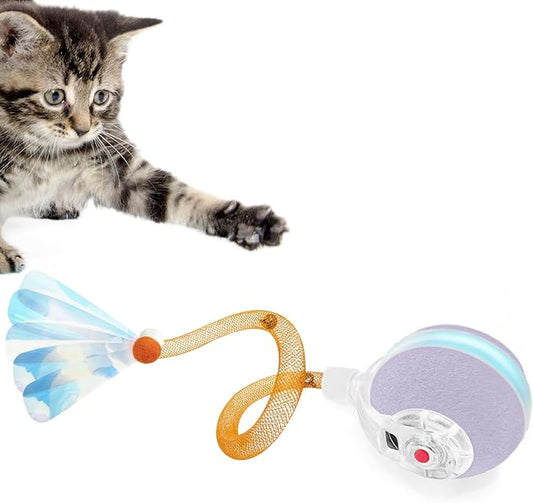 Interactive Cat Toys Ball for Indoor Cats,[Newly Upgraded] Agile Moving Cat Ball with Elastic Mesh Tail,Automatic Kitten Toys for Bored Indoor Adult Cats,Motion Activated (Purple)