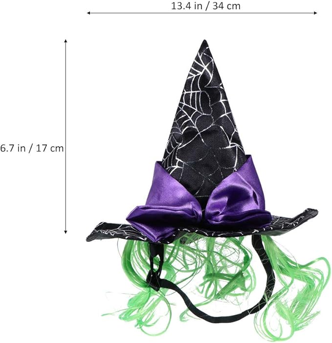 Halloween Cat Hat Costumes Dog Decoration Cloth Witch Mini Hat Pet Cosplay Costumes with Adjustable Rope Suitable for All Pet