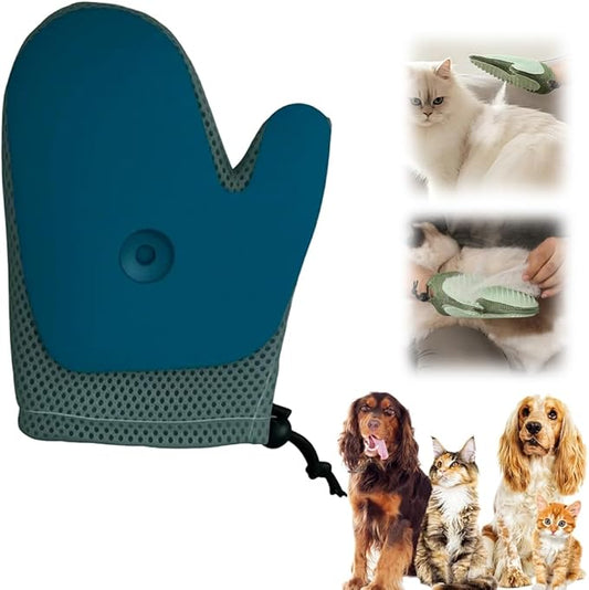 Pet Hair Removal Glove,Efficient Grooming Gloves for Cats & Dogs,Electrostatic Pet Hair Remover for Bed Sheets Couch Clothes Carpet Car Seat,Reusable Washable Hair Remover Gloves (Blue/1PCS)