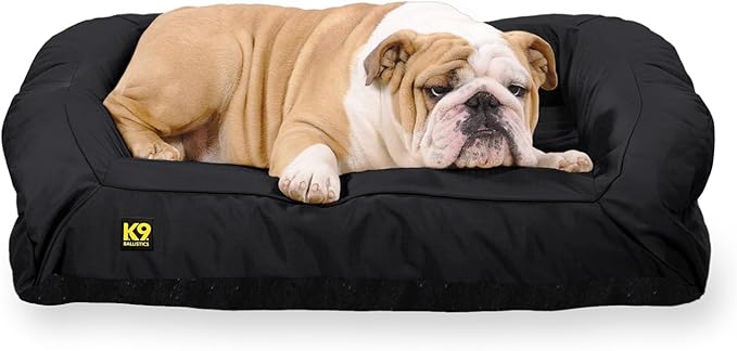 K9 Ballistics Tough Bolster Nesting Pillow Sofa Dog Bed with Removable Washable Cover - Durable, Water Resistant with Nonskid Bottom - Medium, Taupe Premium Finish