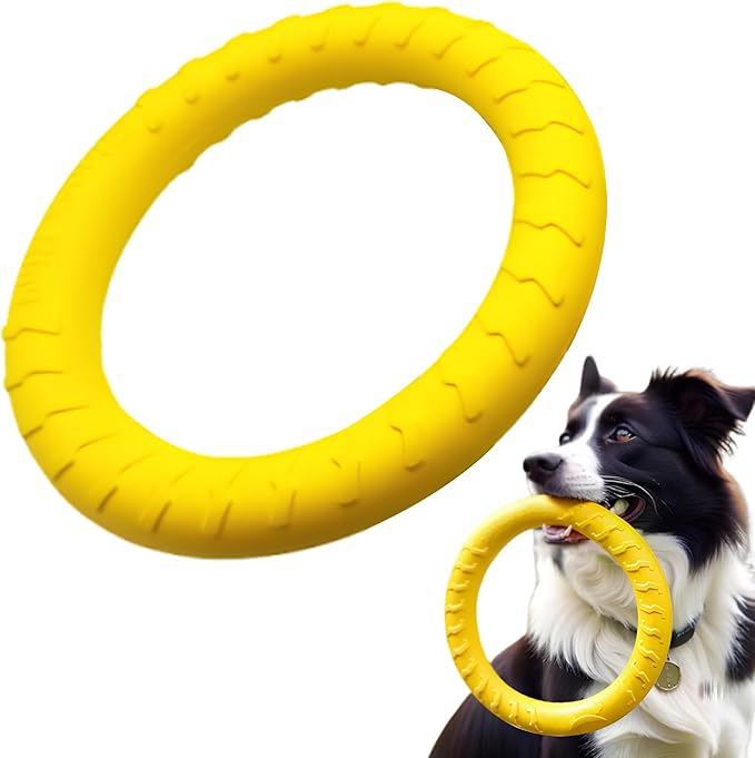 Outdoor Dog Flying Disc Toy, Floating Ring Toys, Dogs Chew Toys Pet Chewers for Small Medium Large Puppy Training Fetching Throwing Catching Interactive Play, Swimming, Water Floats Toys (11''/ 29cm)