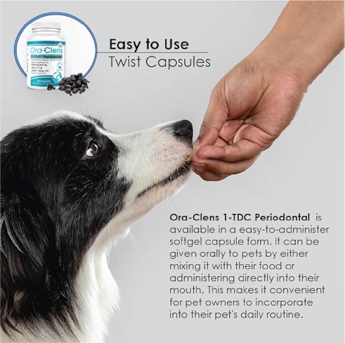 1-TDC Periodontal - Support Healthy Teeth Gums in Dogs Cats - Safe Non-invasive - 120 Capsules