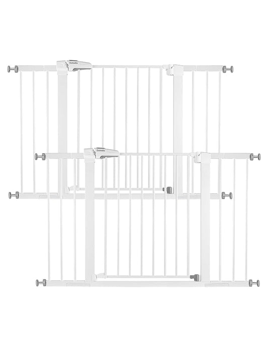 Babelio Baby Gate, 29-48 Inch Auto Close Pet Gate, Easy Install Pressure-Mounted Safety Gate, Extra Wide Pet Gate for Stairs and Doorways, 2 Pack White