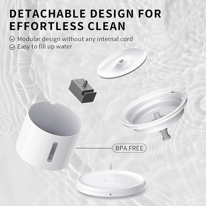 PETKIT EVERSWEET Solo 2 Cat Water Fountain with Pump, Ultra Quiet 70oz/2L Pet Water Fountain for Cats and Dogs Inside, 3 Working Modes, Visualization Window, (App Control)