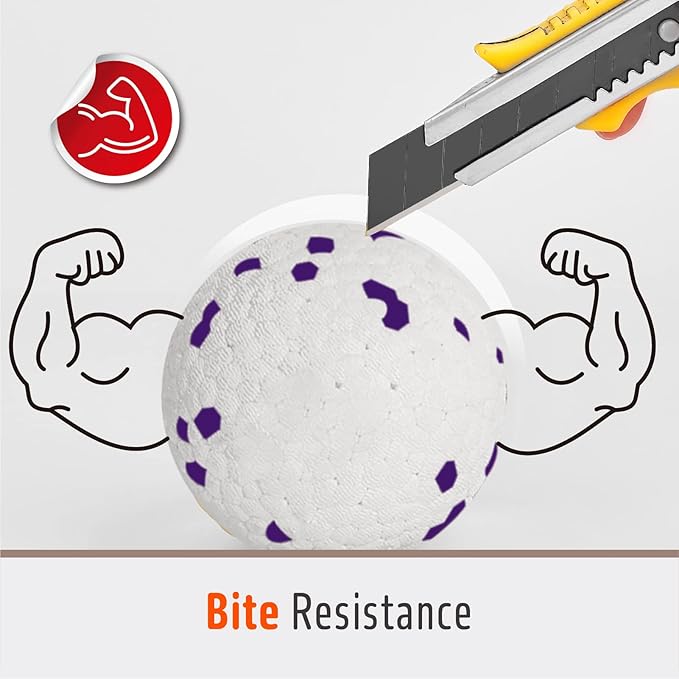 FOFOS Dog Balls Chew Toys Tennis Ball for Aggressive Chewers Teething Molar Toys Water Toy Interactive Fetch Balls Gift Set for Large Medium Dog and Puppies (4 Pack-White)