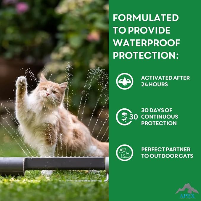 Apex Plus Cat Flea and Tick Treatment | 6-Month Supply, Over 1.5 lbs | Flea Treatment for Cats & Kittens | 24-Hour Activation, Waterproof, 30-Day Protection