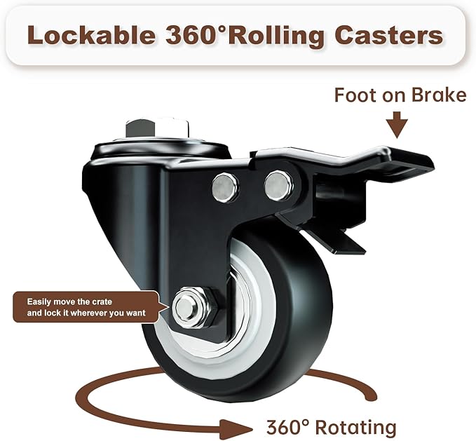 38 Inch Heavy Duty Dog Crate with Wheels，Indestructible Escape-Proof Dog Cage for Large Dogs, Extra Large XL XXL Indestructible Dog Crate with Removable Tray.