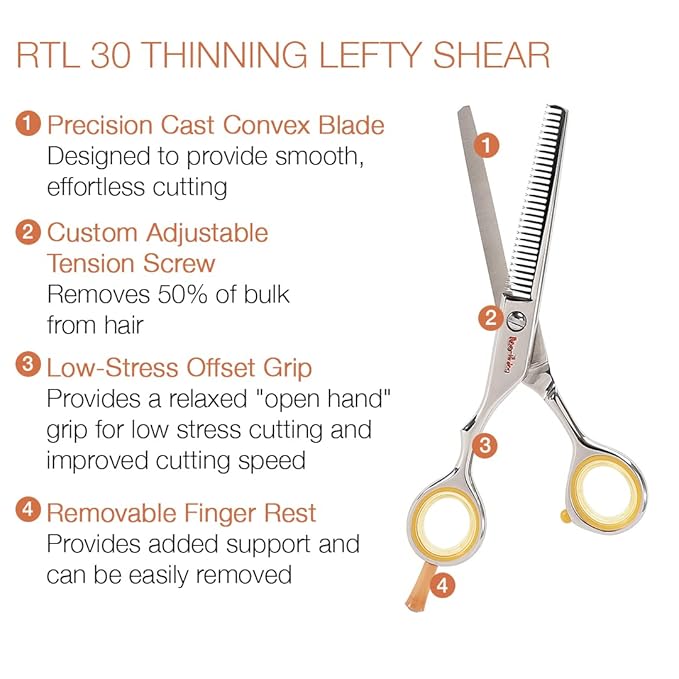 Cricket Centrix Roc-It Dog RTL 30 Lefty Thinning Shear for Hair Cutting, Texturizing, Removing Bulk, Professional, Left Handed