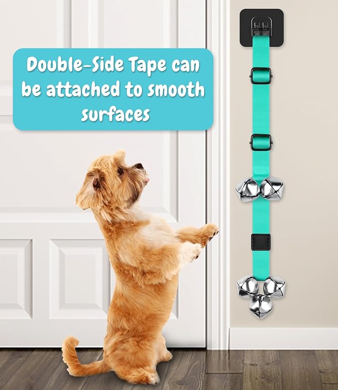 COOYOO Dog Doorbells, Adjustable Potty Training Dog Bells, Upgraded for Training Your Puppy The Easy Way, Premium Quality Housetraining Hanging Bell-5 Extra Large Loud 1.5 DoorBells