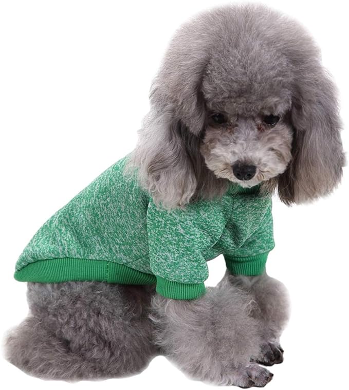 Jecikelon Dog Clothes Dogs Sweater Soft Puppies Clothing Winter Puppy Sweaters Warm Outfit for Dogs Small XXS XS Cat Apparel (Green, XXS)
