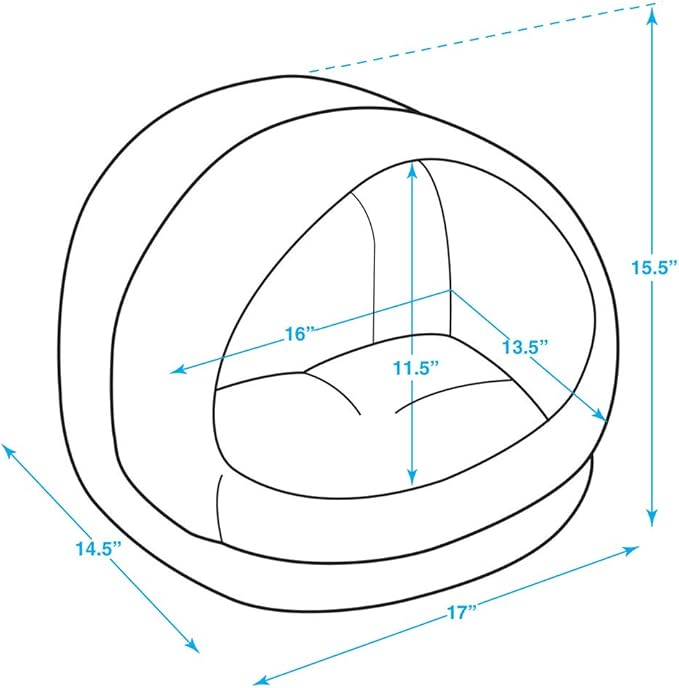Best Pet Supplies Dog House Bed Crate Mat Tent Indoor Round Soft Plush for Small, Medium, and Large Breeds - Gray, 17 x 15 x 14"