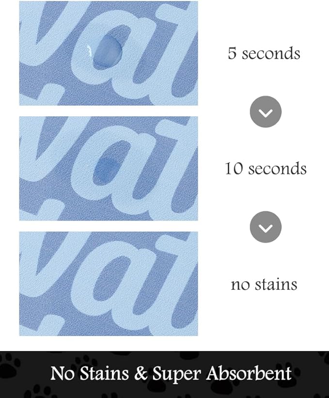 Pet Feeding Mat-Absorbent Dog Mat for Food and Water Bowl-No Stains Quick Dry Water Dispenser Mat-Dog Accessories Pet Supplies-Bowl for Messy Drinkers（Words,17"x28"