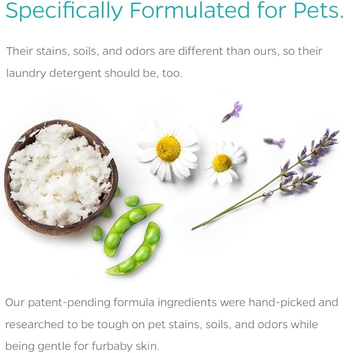 Pet Parents® PetTergent®, Enzymatic Pet Laundry Detergent, 32 oz 32 Loads Pet Stain Remover & Pet Odor Eliminator, Laundry Detergent for Pets (Calming, 32 oz)