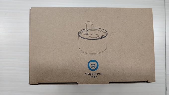 Cat Water Fountain Stainless Steel + 6 Filters + 3 Sponges - Pet Water Fountain 24/7 Keep The Water Fresh 74oz Capacity Ultra-Quiet No Sputter Compact Easy to Clean