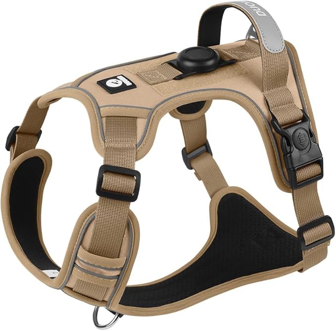 Dog Harness & Khaki & Large (Pet Weight 30.8-49.6 lb), Padded and Reflective Harness for Training and Everyday