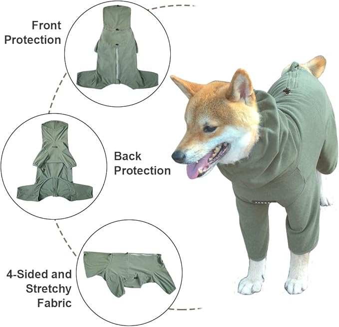 Dog Pajamas for Large Dogs,Extra Large Stretch, Suitable for Adult, Medium-Sized Dogs, Large Pet Jumpsuit Four-Legged Dog Clothes, Pet Clothing. (Green Color, 3XL)