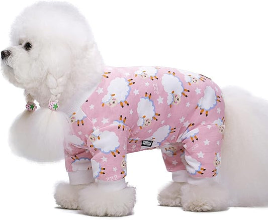 Pink Puppy Christmas Dog Clothes Pajamas for Small Medium Dogs Girl Boy,Funny Pet Cat Dog Shirts Costume Sweaters Pjs Onesie Shirt,Doggie Onesies Cat Pet Outfit Frenchie Clothes