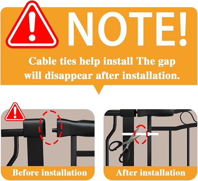 Extra Wide Baby Gate 67.3-81.1 Inch, Pressure Mounted Dog Gate Indoor, Walk Thru Pet Gate for Cat Dog Child,Pet Gates for The House Stairs Doorway Black