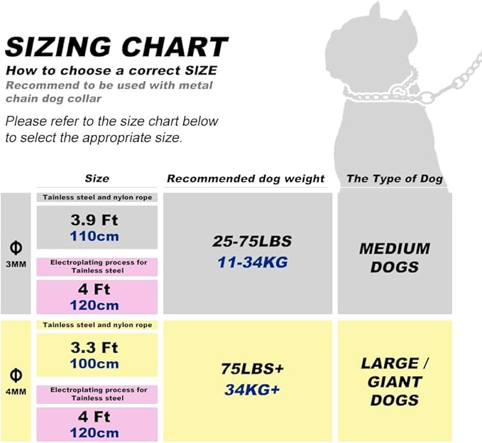 TSPRO Dazzling Chew Proof Leash - 3.9 FT Stainless Steel Metal Training Leash with Soft Handle for Medium Large Dog (4MM, Sparkly)