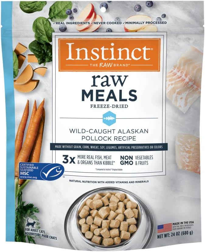 Instinct Raw Meals Freeze-Dried Pollock Cat Food, 24 oz. Bag