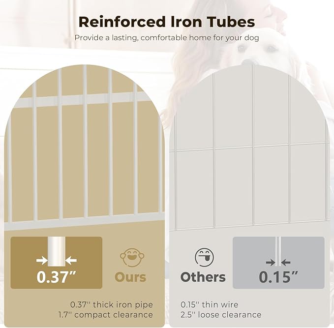Lyromix 54" Dog Crate Furniture with Foldable Door, XXL Dog Crates for Large Dogs, Wooden Decorative Dog Cage Kennel Indoor End Table, Natural Beech