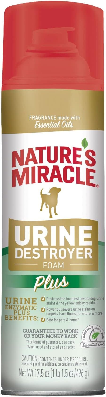 Nature's Miracle Urine Destroyer Plus for Dogs, Enzymatic Formula for Severe Dog Urine Stains, 17.5 oz