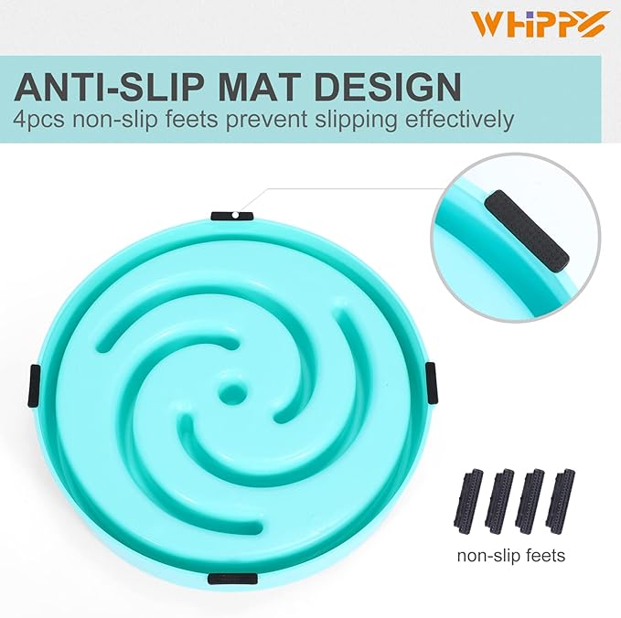 WHIPPY Slow Feeder Bowl for Small Medium Dog Fun Maze Feeder Dog Food Water Bowl Anti-Slip Puzzle Bowl No Chocking Healthy Interactive Bloat Stop Dog Bowl Dish,Medium,Blue