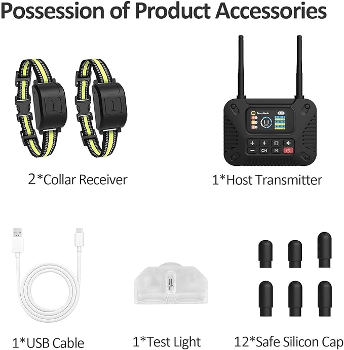 Wireless Dog Fence System with LCD Remote - Adjustable Training Collar & Portable Containment for 10-120lb Dogs, No Wire Needed, 1-Mile Boundary, Waterproof