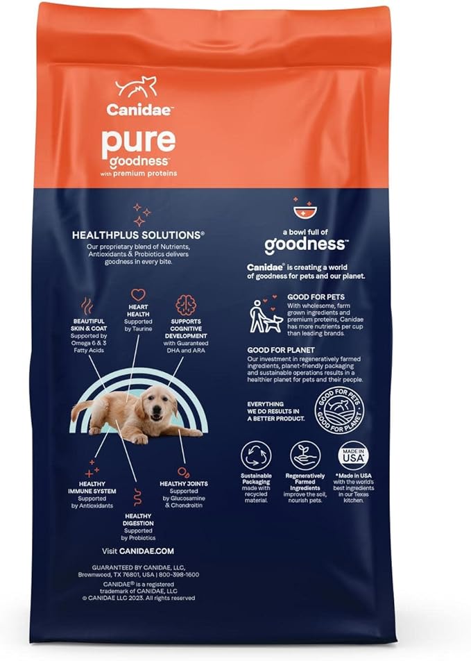 Canidae Pure Grain Free Dry Puppy Food, Real Salmon & Sweet Potato, 4 lbs.