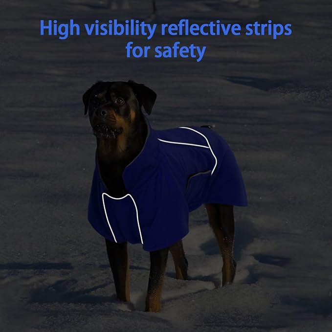 MIGOHI Dog Winter Jacket,Dog Coat Waterproof,4XL Winter Snow Coat with Fleece Lining for Large Dogs Boys Girls,Snowproof Pet Jacket,Great Dane,Mastiff,Blue