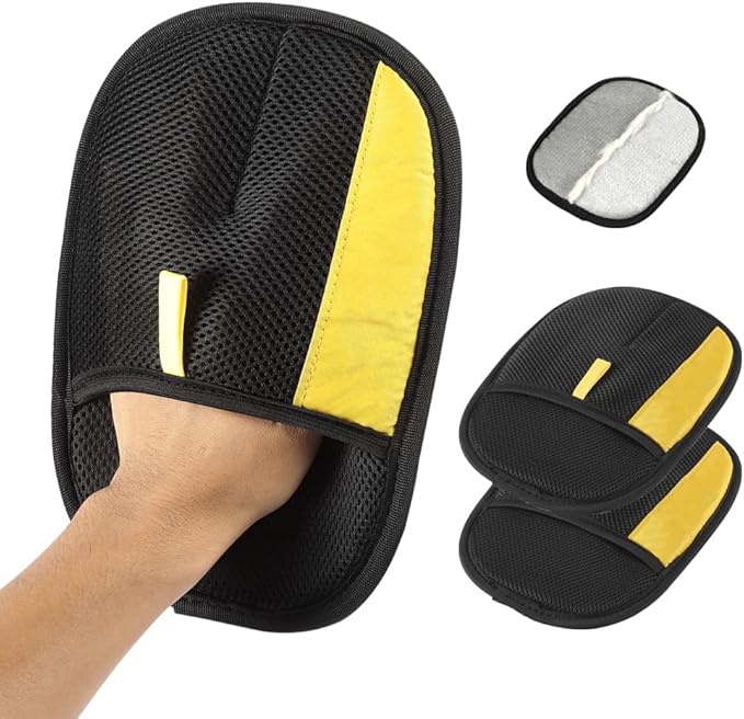 Pet Hair Removal Glove for Cats & Dogs, Upgraded Thickened Double Sided Grooming Glove, Powerful Cat Grooming Gloves, Reusable Hair Remover Glove for Couch, Furniture, Carpet, Curtain (2pcs)