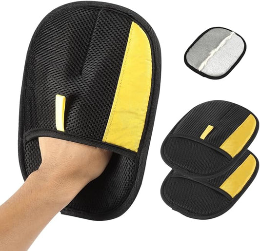 Pet Hair Removal Glove for Cats & Dogs, Upgraded Thickened Double Sided Grooming Glove, Powerful Cat Grooming Gloves, Reusable Hair Remover Glove for Couch, Furniture, Carpet, Curtain (2pcs)