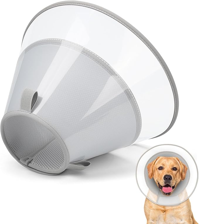 Dog Cone Collar with Soft Padding to Stop Licking, Elizabeth Recovery Collar After Surgery for Large Medium Small Dogs, Comfortable Pet Head Cone Alternative for Neutering Spay Injury
