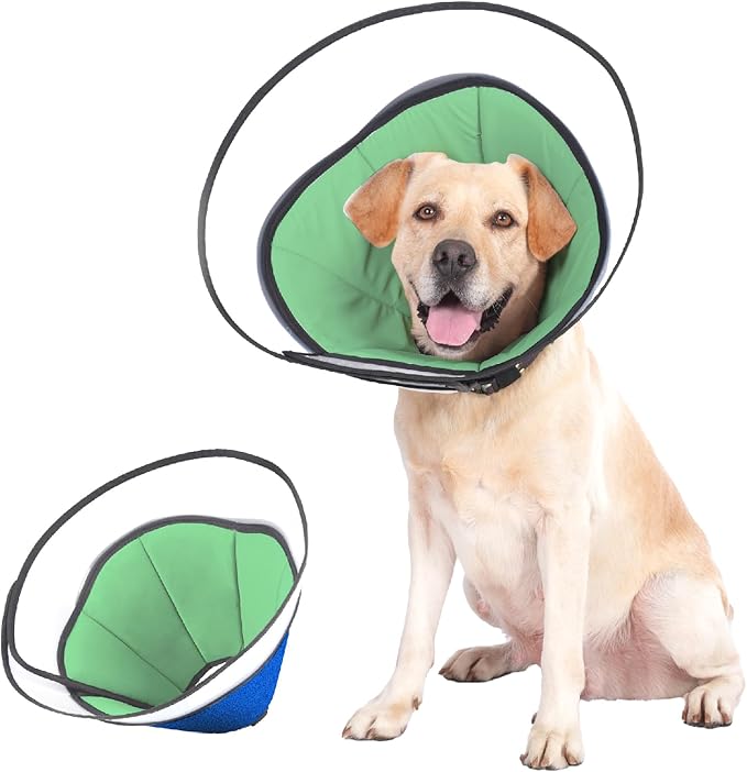 Pet Dog Cone Collar to Stop Licking, Soft Comfy Cones for Large Medium Small Dogs After Surgery, Cone of Shame for Dogs Head Neck Elizabethan Collar-Avocado Green-M