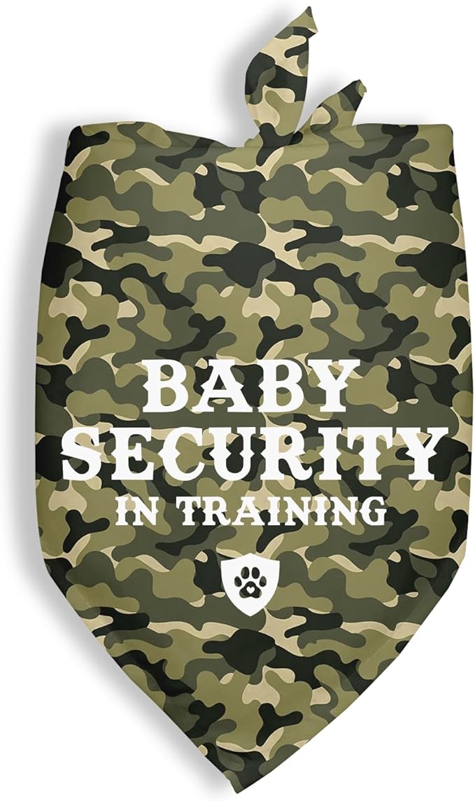 Baby Security in Training Baby Announcement Dogs Bandana Camo Dog Bandana Pregnancy Announcement Photo Prop Pet Scarf Accessories for Dog Lovers Pregnancy Reveal Ideas